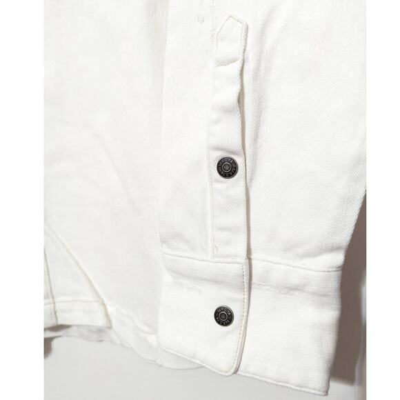 SER.O.YA Marcus Button Front Denim Shirt Shacket Arizona White Seroya Size XXL - Picture 12 of 14